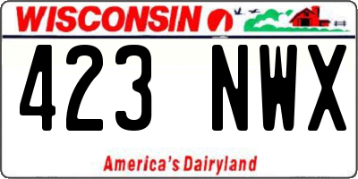 WI license plate 423NWX