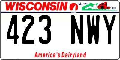 WI license plate 423NWY