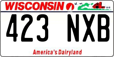 WI license plate 423NXB