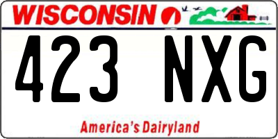 WI license plate 423NXG