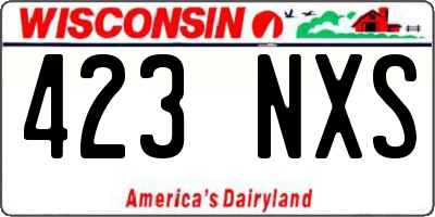 WI license plate 423NXS