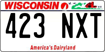 WI license plate 423NXT