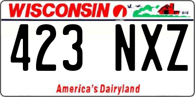 WI license plate 423NXZ