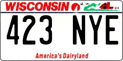 WI license plate 423NYE