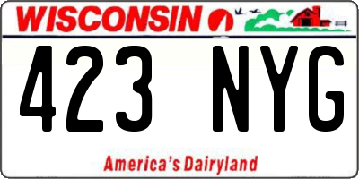 WI license plate 423NYG