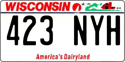 WI license plate 423NYH