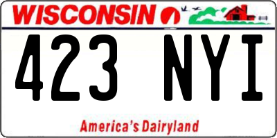 WI license plate 423NYI