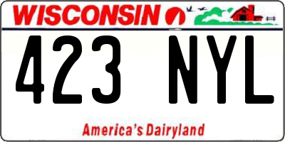 WI license plate 423NYL