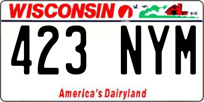 WI license plate 423NYM