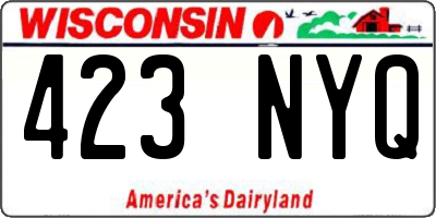 WI license plate 423NYQ