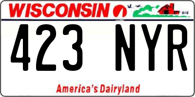 WI license plate 423NYR
