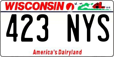 WI license plate 423NYS