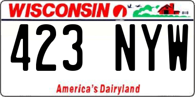 WI license plate 423NYW