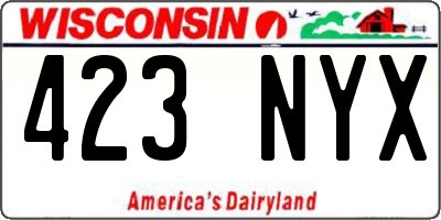 WI license plate 423NYX