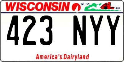 WI license plate 423NYY