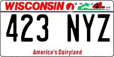 WI license plate 423NYZ