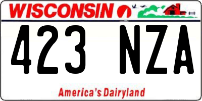 WI license plate 423NZA