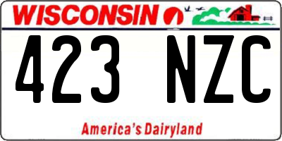 WI license plate 423NZC