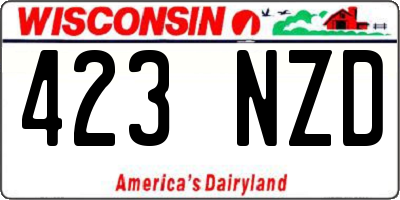 WI license plate 423NZD