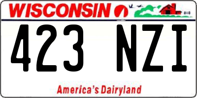 WI license plate 423NZI