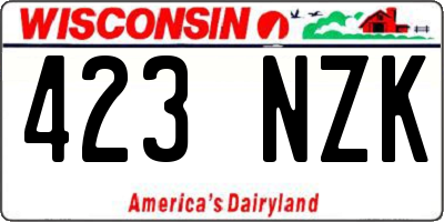 WI license plate 423NZK