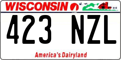 WI license plate 423NZL