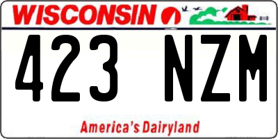 WI license plate 423NZM