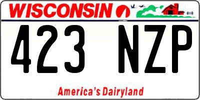 WI license plate 423NZP