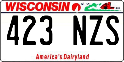 WI license plate 423NZS