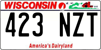 WI license plate 423NZT