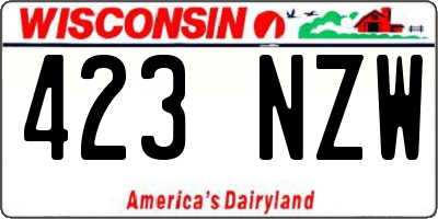 WI license plate 423NZW