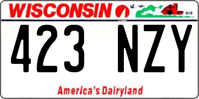 WI license plate 423NZY