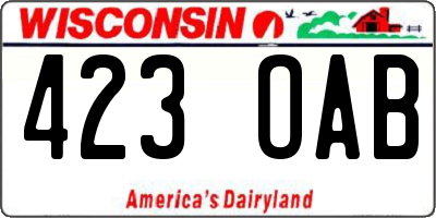 WI license plate 423OAB