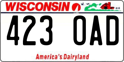 WI license plate 423OAD