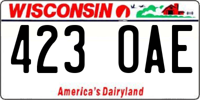 WI license plate 423OAE