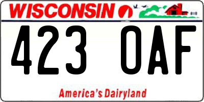 WI license plate 423OAF