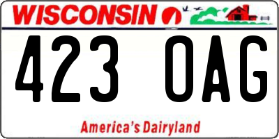 WI license plate 423OAG