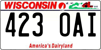 WI license plate 423OAI