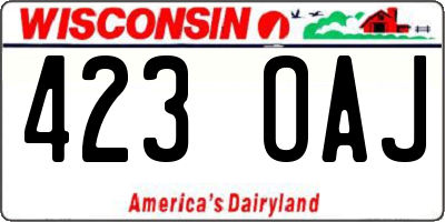 WI license plate 423OAJ