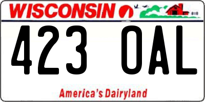 WI license plate 423OAL