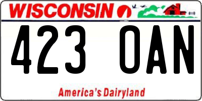 WI license plate 423OAN