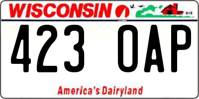 WI license plate 423OAP