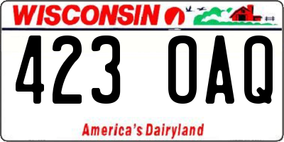 WI license plate 423OAQ