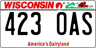 WI license plate 423OAS