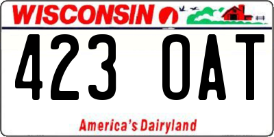 WI license plate 423OAT