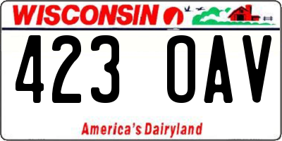 WI license plate 423OAV