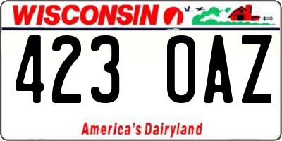 WI license plate 423OAZ