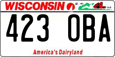 WI license plate 423OBA