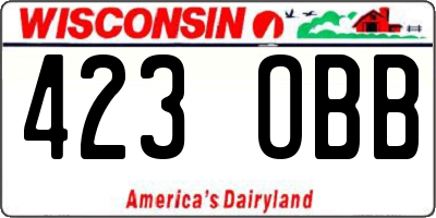 WI license plate 423OBB