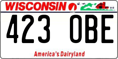 WI license plate 423OBE
